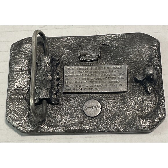 Vintage Belt Buckle Bergamot Brass Works US Military POW MIA - Made in the USA - Picture 5 of 5